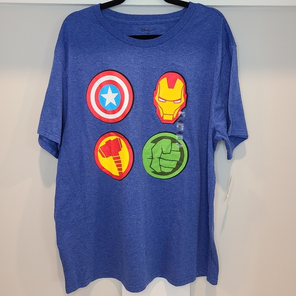 Marvel Other - 🍉 NWT Disney Marvel Characters Blue Shirt XXL